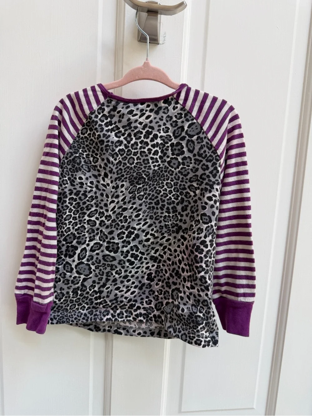 The Children's Place Girls 4 Purple Gray Princess Leopard Long Sleeve Top Shirt